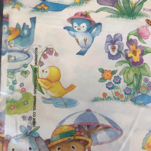 Vintage 92 Easter Bunny Bear Wrapping Craft Paper - Picture 4 of 6